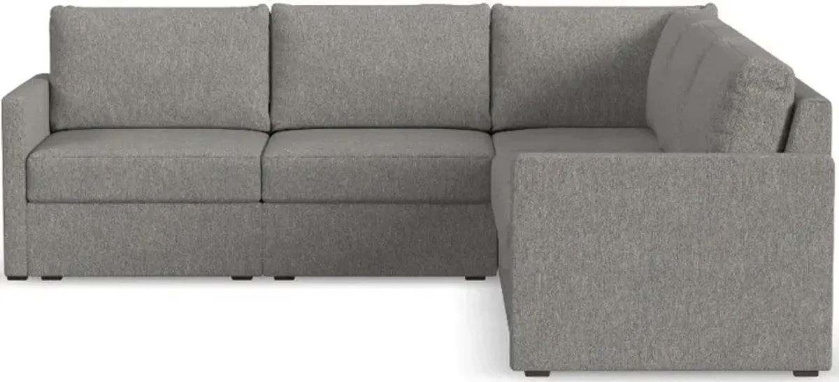 Flex Gray 5-Seat Modular Sectional with Narrow Arm