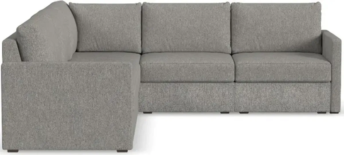 Flex Gray 5-Seat Modular Sectional with Narrow Arm