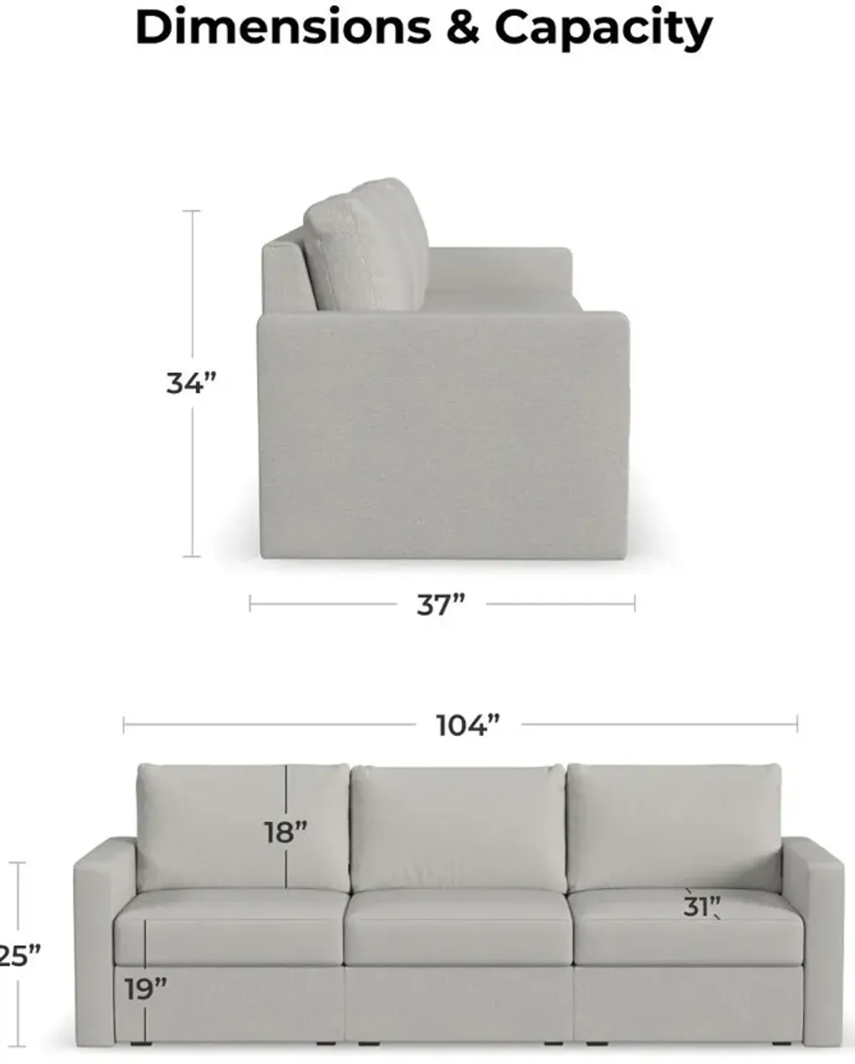 Flex Taupe Modular Sofa