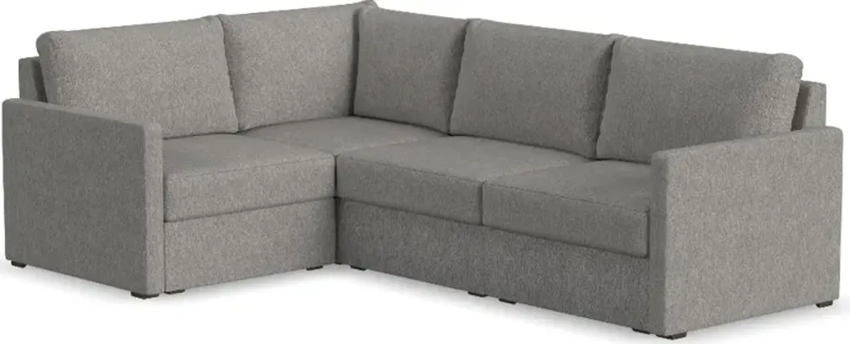 Flex Gray 4-Seat Modular Sectional with Narrow Arm