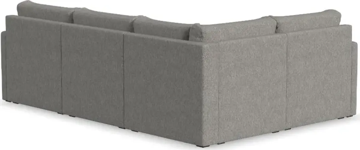 Flex Gray 4-Seat Modular Sectional with Narrow Arm