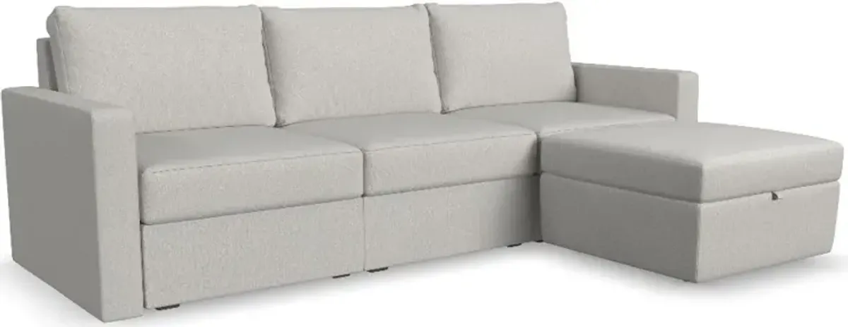 Flex Taupe Modular Sofa and Storage Ottoman