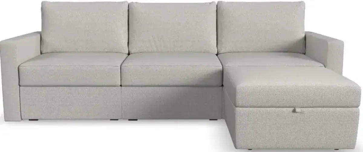 Flex Taupe Modular Sofa and Storage Ottoman