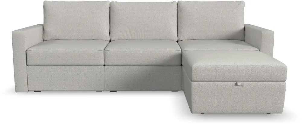 Flex Taupe Modular Sofa and Storage Ottoman