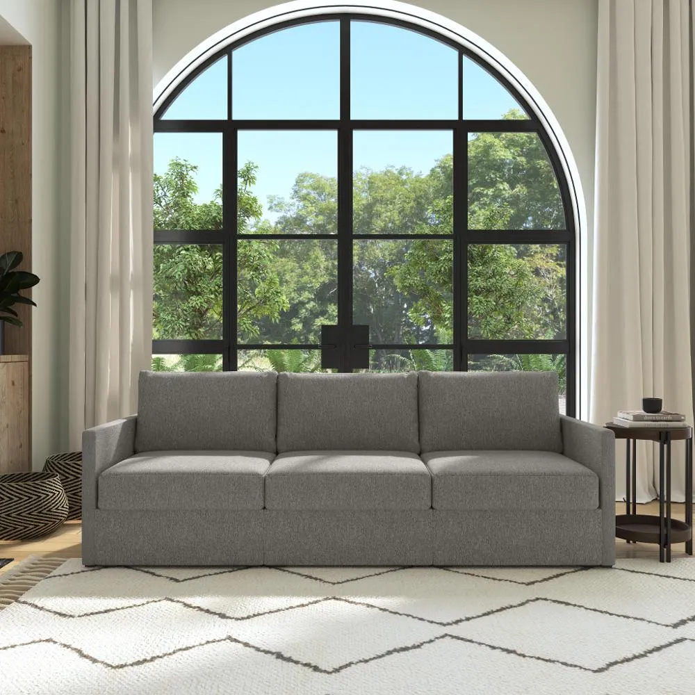 Flex Gray Modular Sofa with Narrow Arm