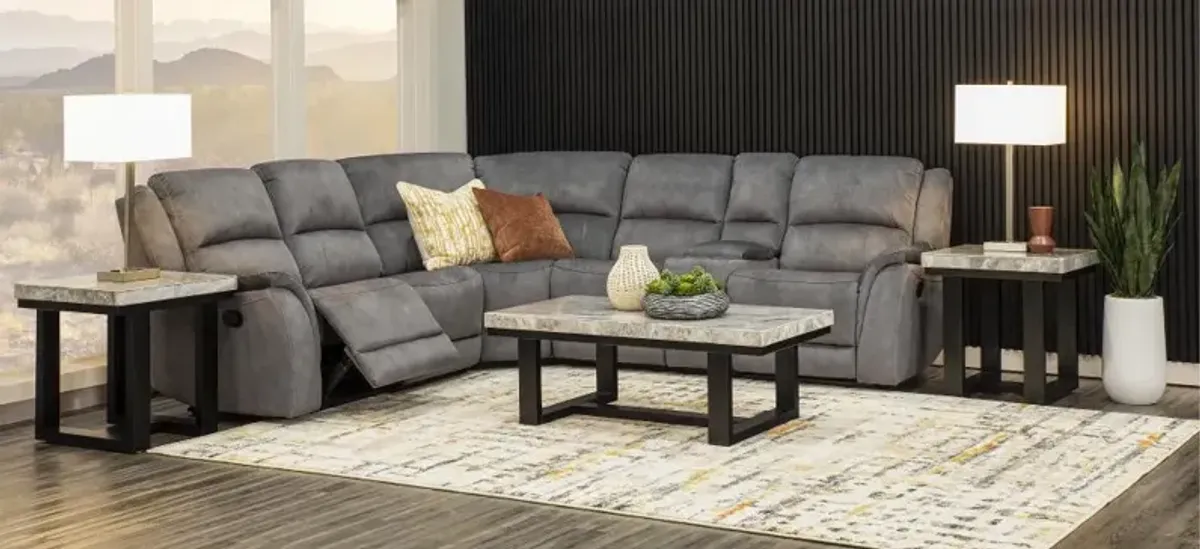 Aspen Steel Gray 6-Piece Reclining Sectional