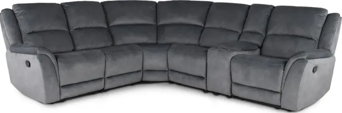 Aspen Steel Gray 6-Piece Reclining Sectional