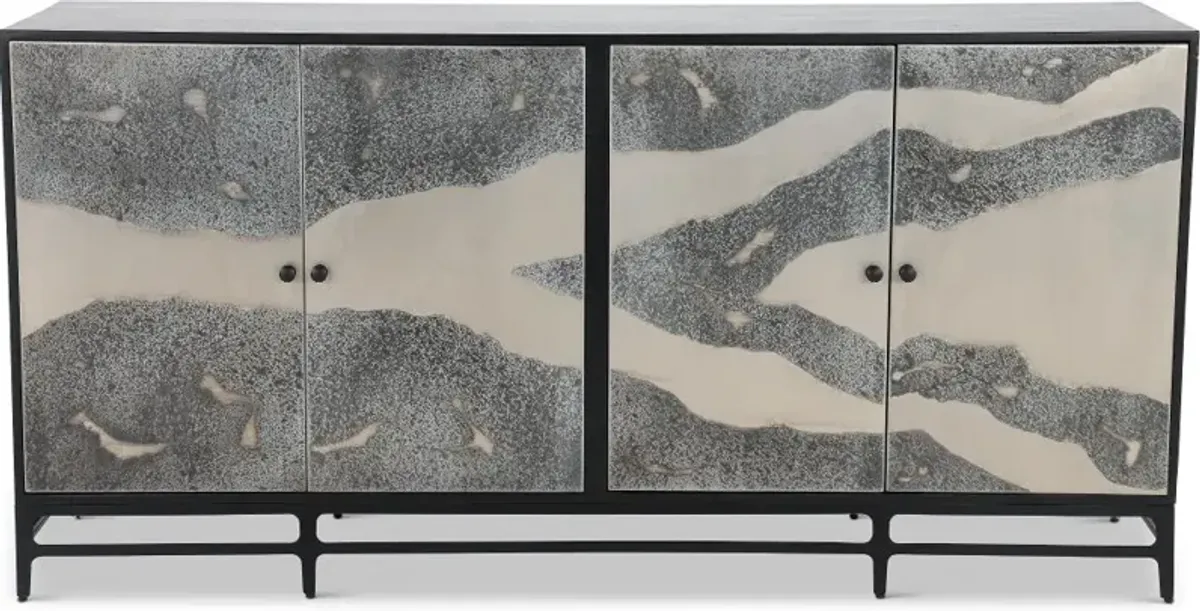 Caspar Black and Acid Wash Sideboard
