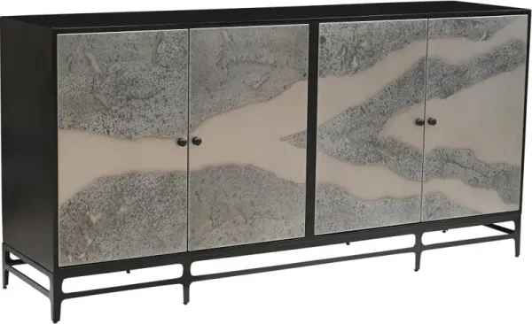 Caspar Black and Acid Wash Sideboard