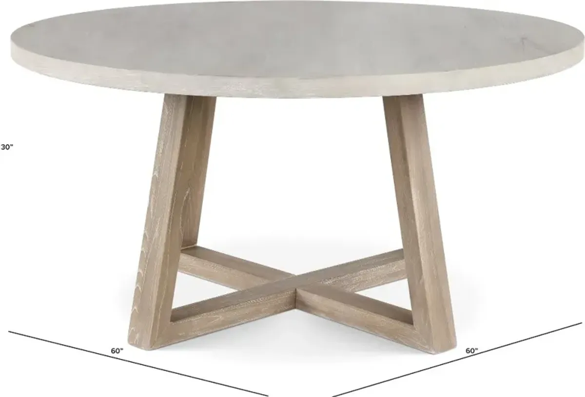 Olivia Wheat Beige and Gray Round Dining Table