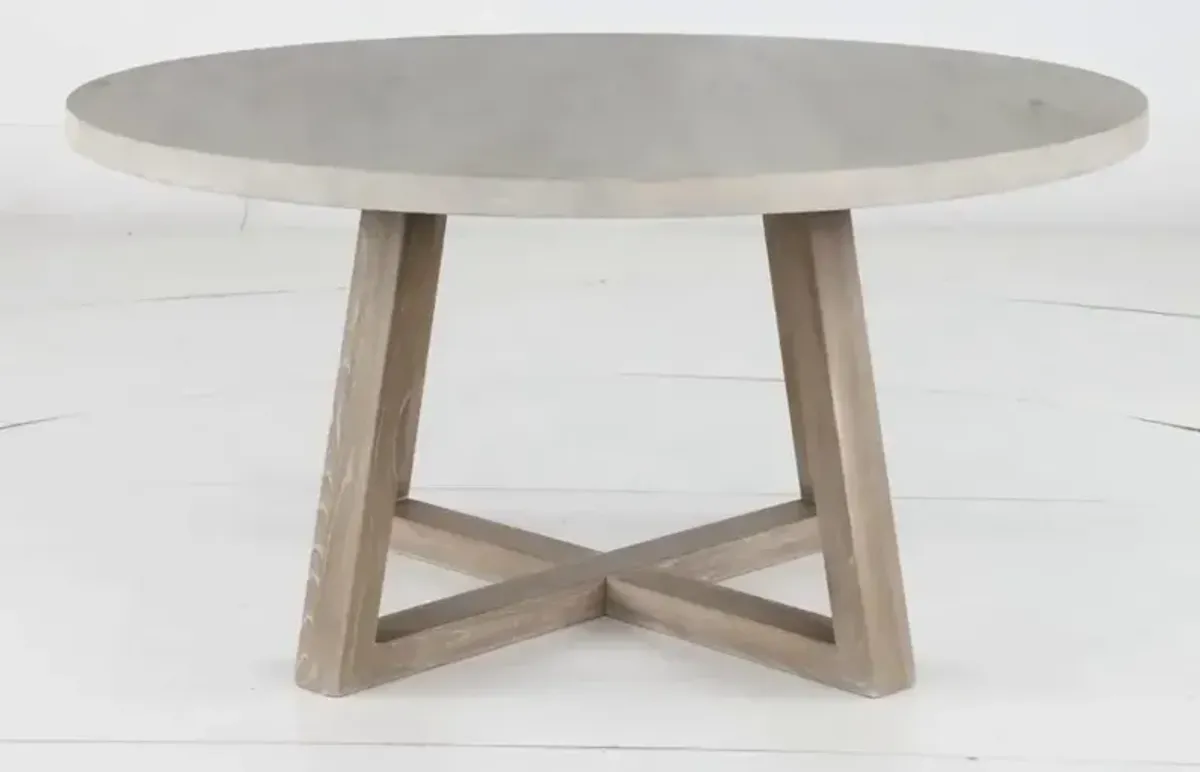 Olivia Wheat Beige and Gray Round Dining Table