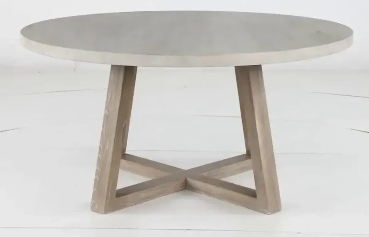 Olivia Wheat Beige and Gray Round Dining Table