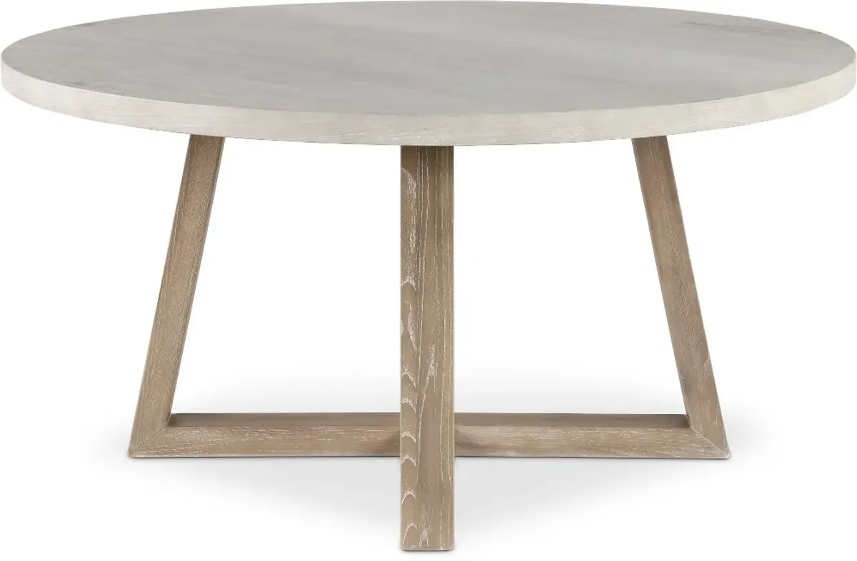 Olivia Wheat Beige and Gray Round Dining Table