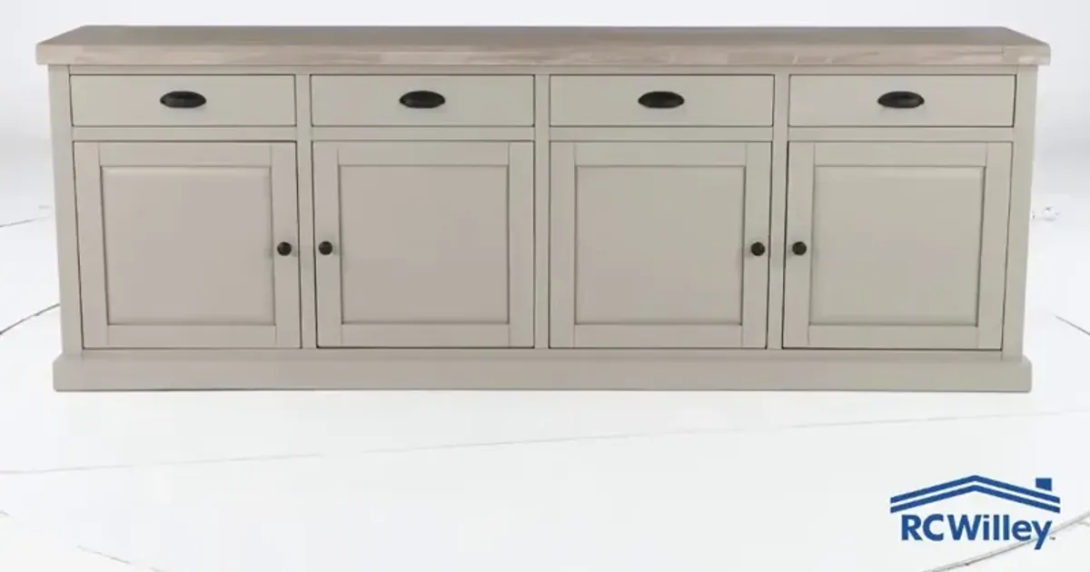 Olivia Wheat Beige and Gray Dining Server