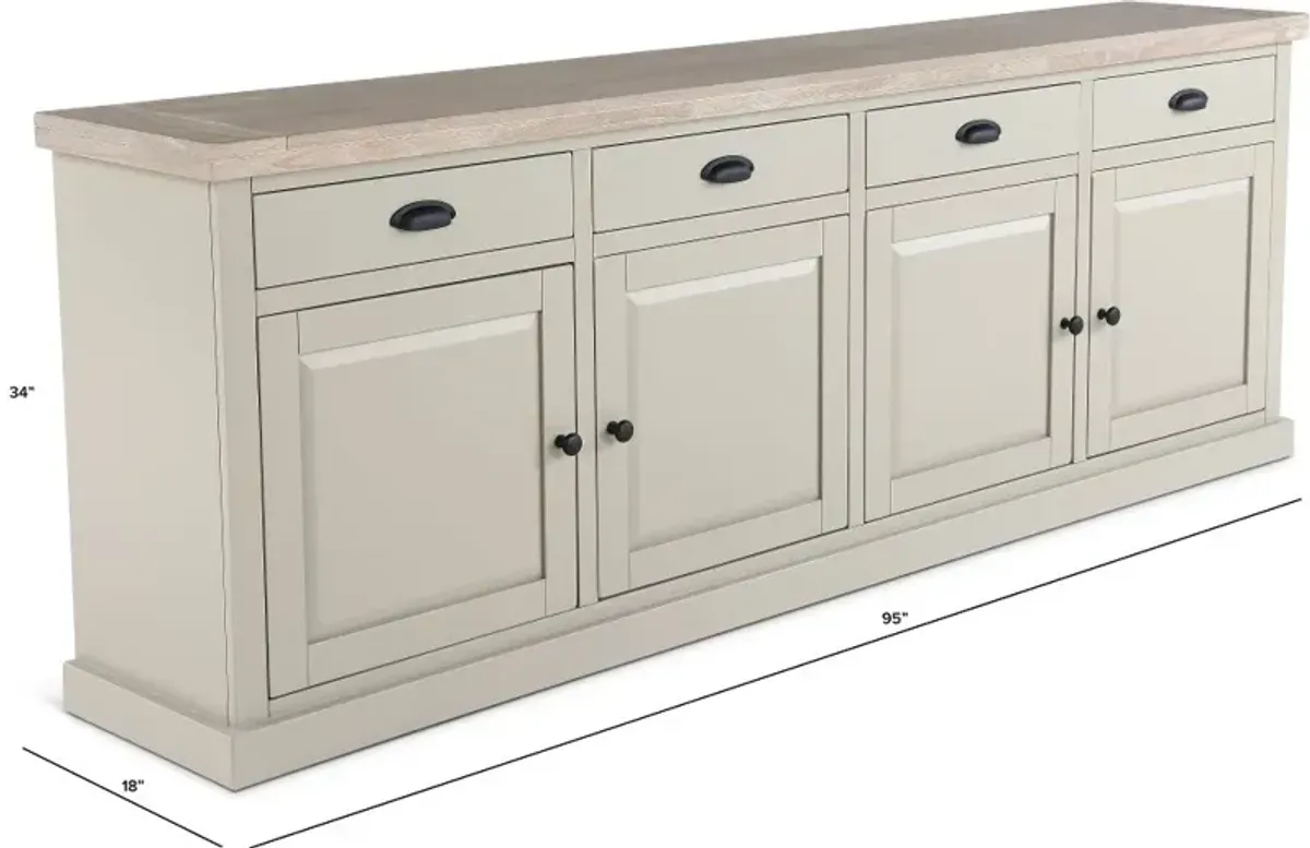 Olivia Wheat Beige and Gray Dining Server