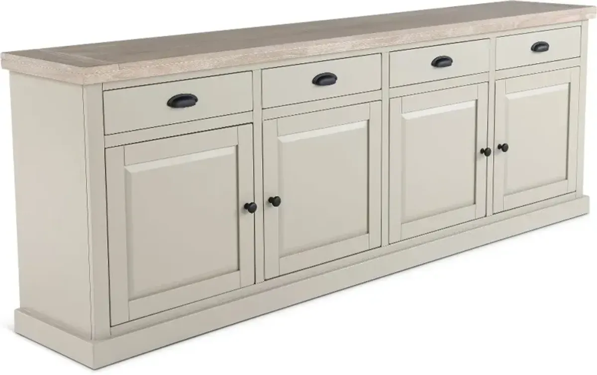 Olivia Wheat Beige and Gray Dining Server