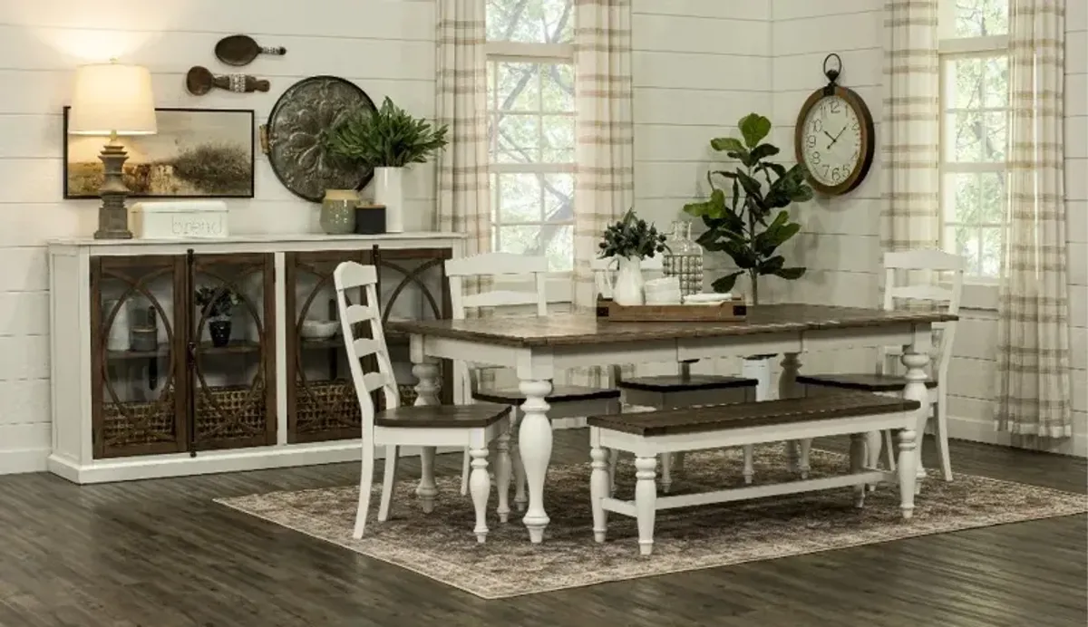 Pasadena White and Brown Dining Table