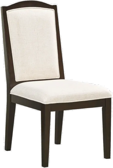 Sutton Dark Brown and White Dining Chair