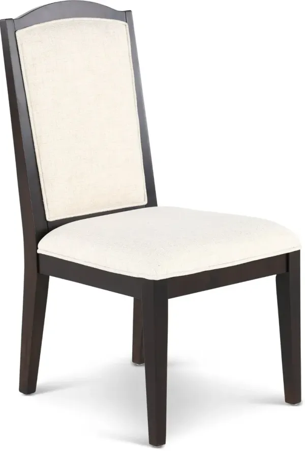 Sutton Dark Brown and White Dining Chair