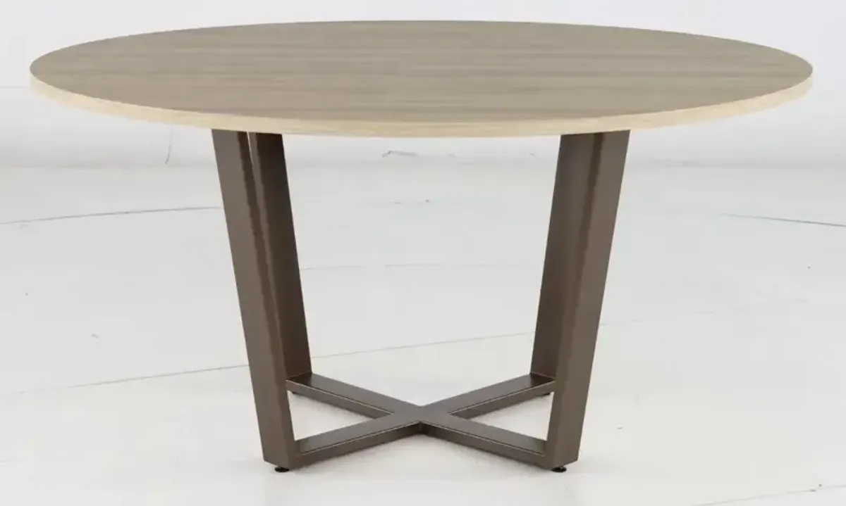 Ellington Tan and Bronze Dining Table