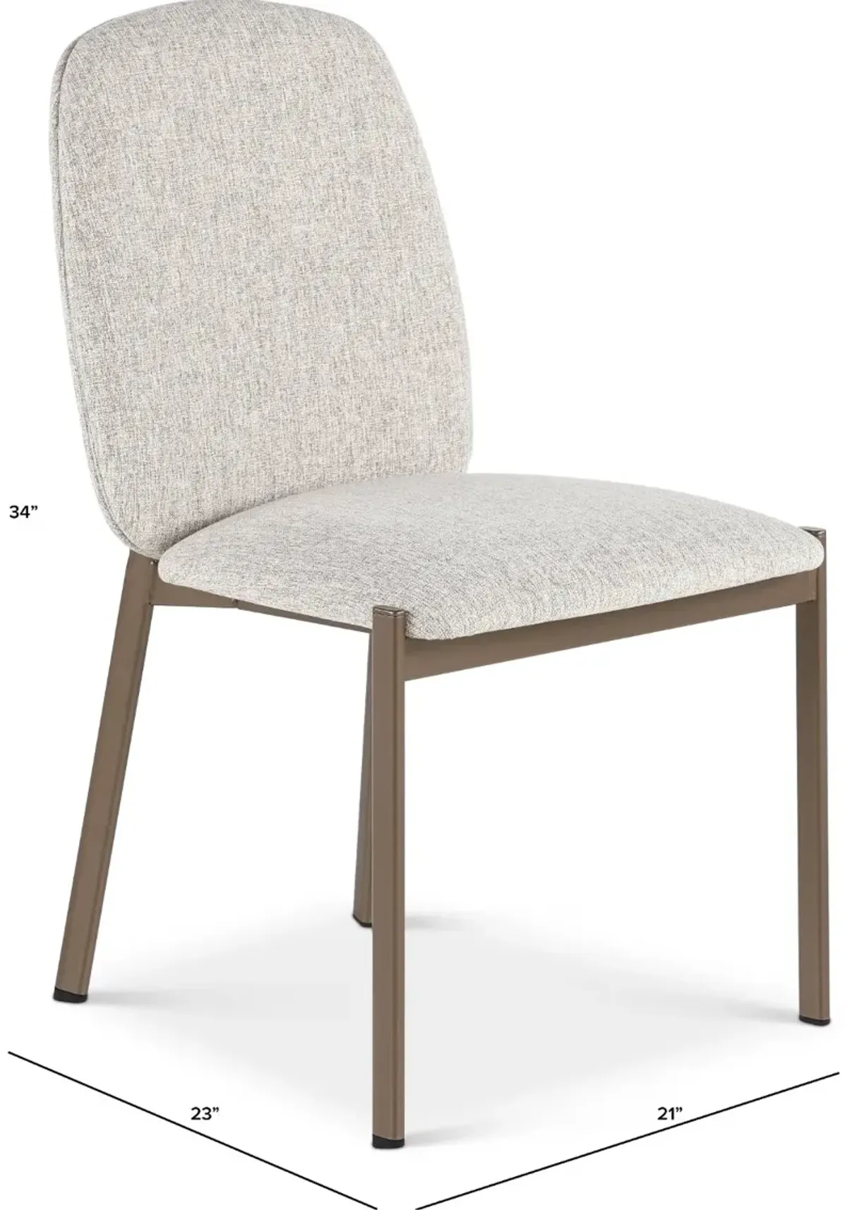 Kally Light Brown and Bronze Dining Chair