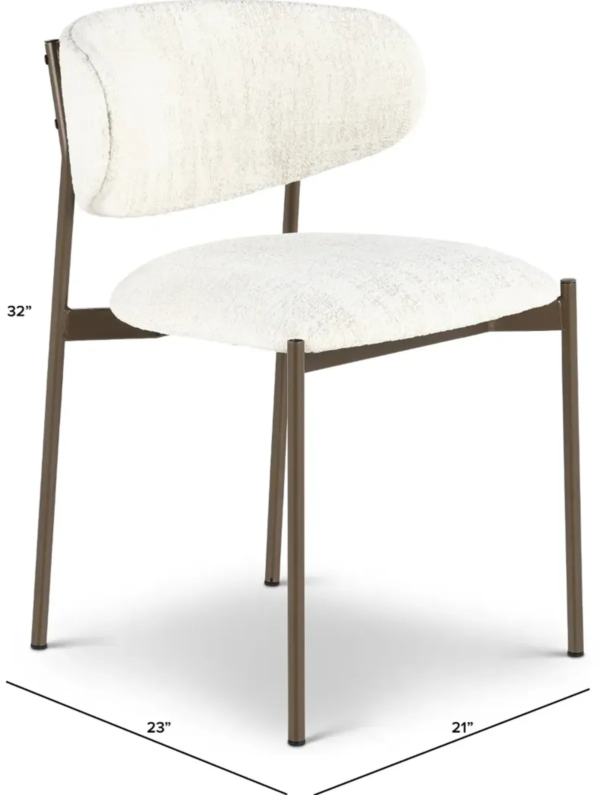 Ellington White and Bronze Dining Chair