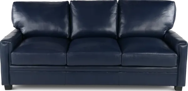 Cortez Blue Leather Sofa