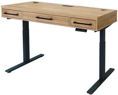 Mason Natural and Black Adjustable Desk