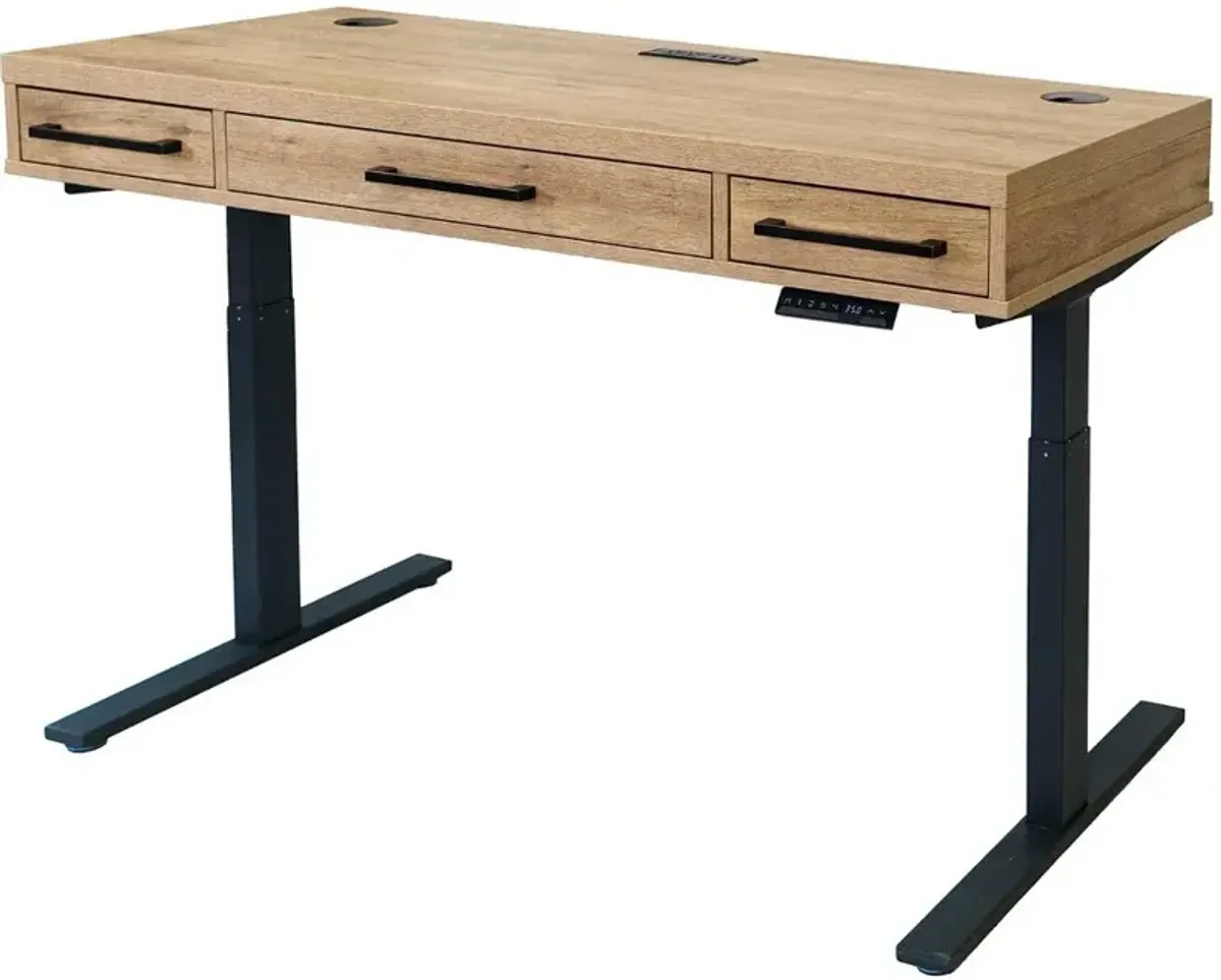 Mason Natural and Black Adjustable Desk