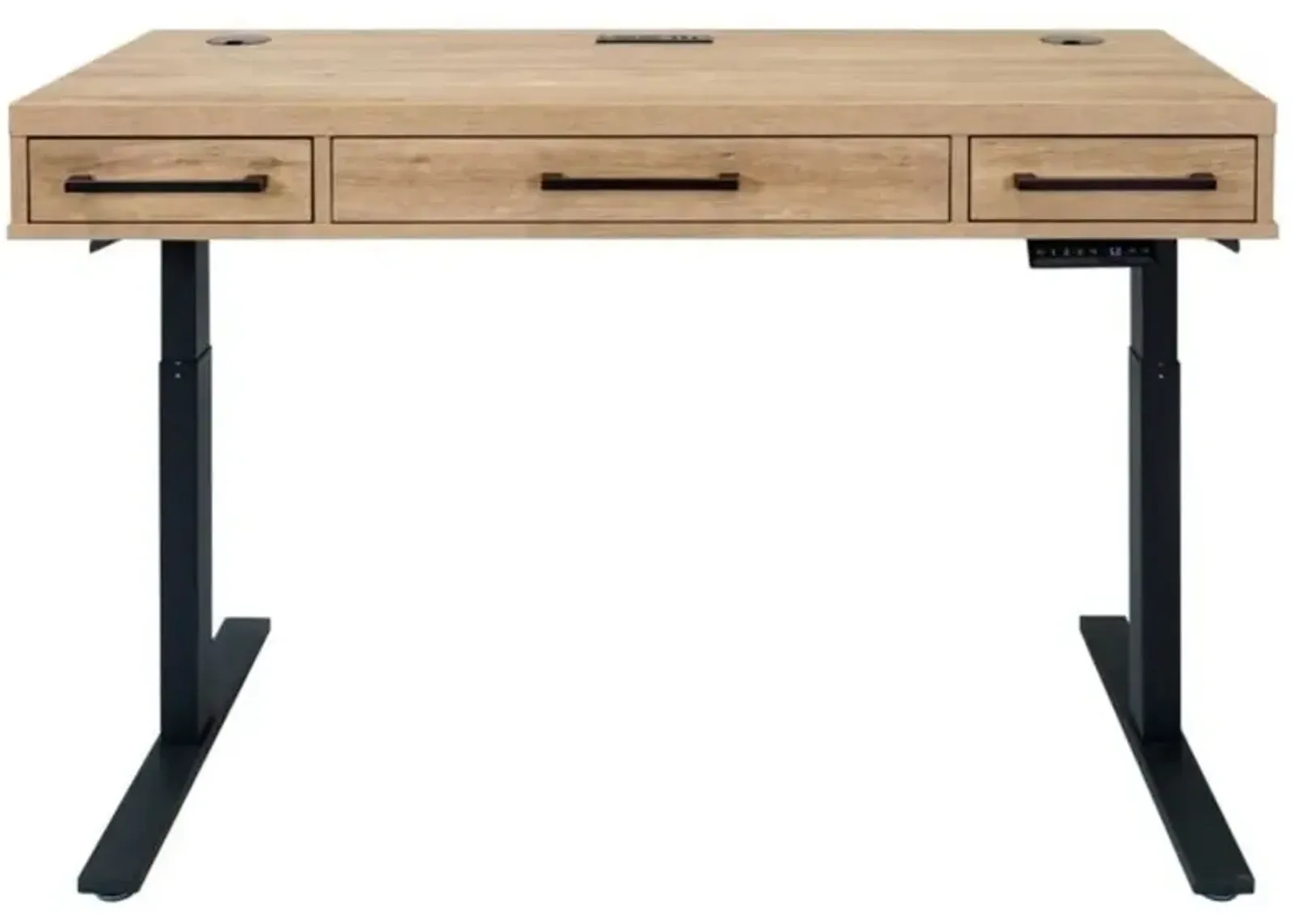 Mason Natural and Black Adjustable Desk