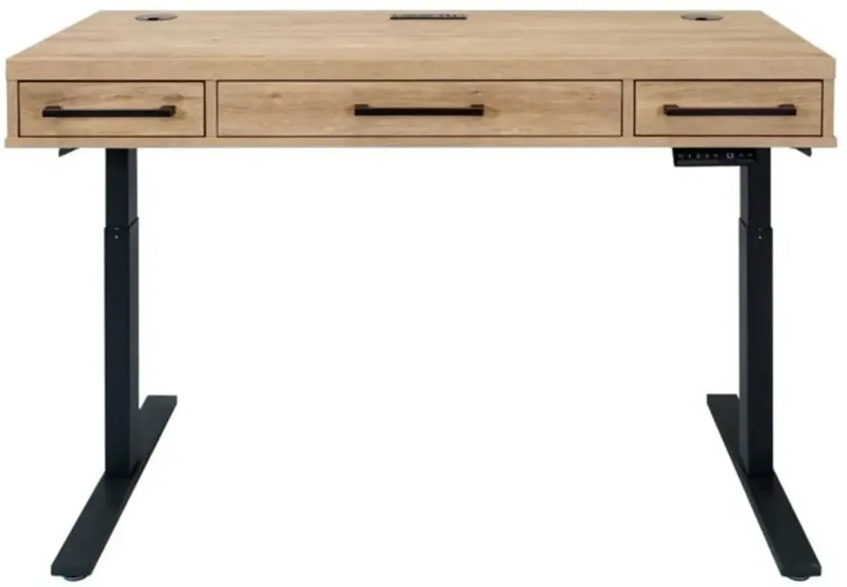 Mason Natural and Black Adjustable Desk