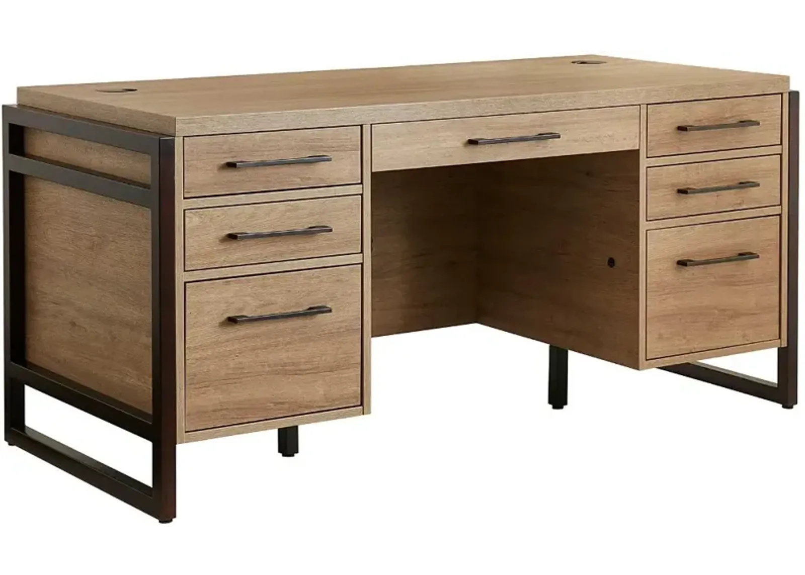 Mason Natural and Black Executive Desk