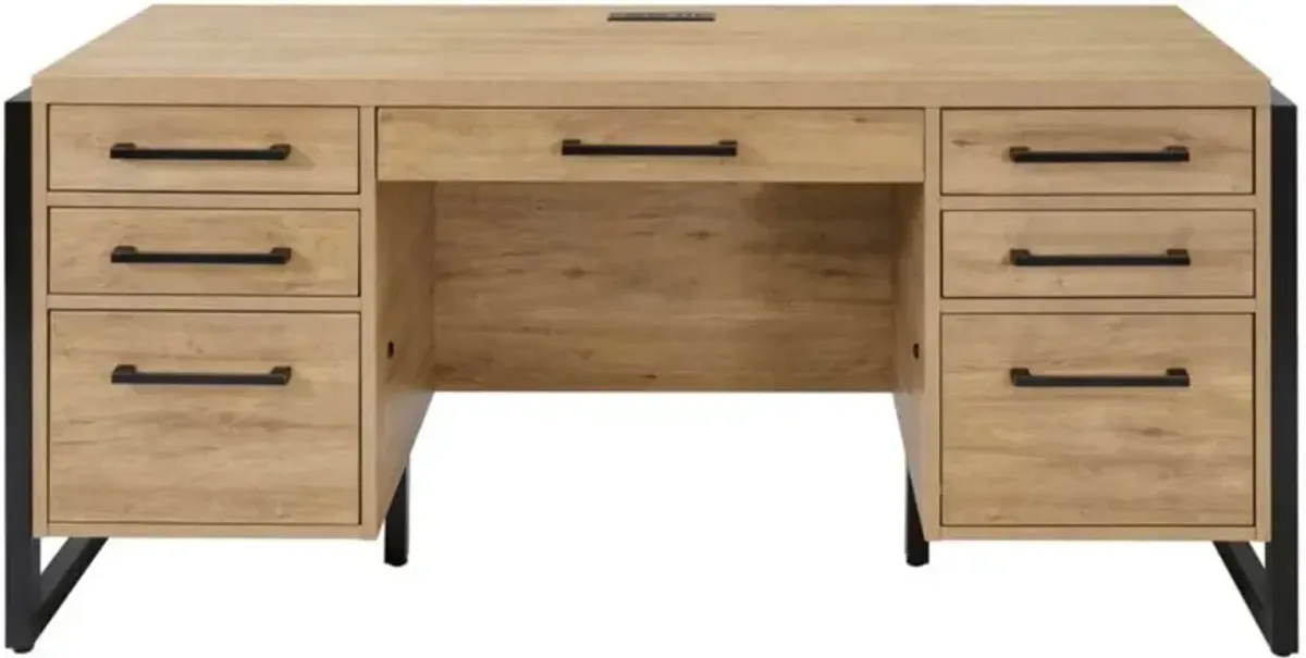 Mason Natural and Black Credenza