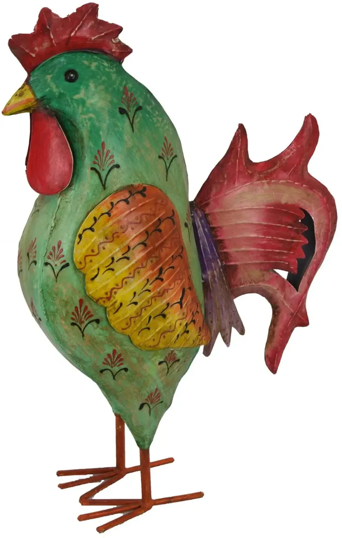 26.25 Inch Painted Metal Rooster