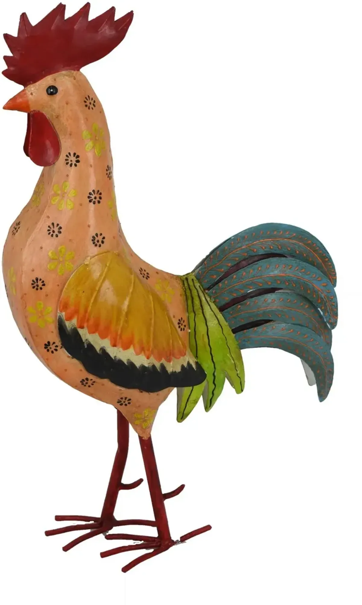 23.25 Inch Painted Metal Rooster