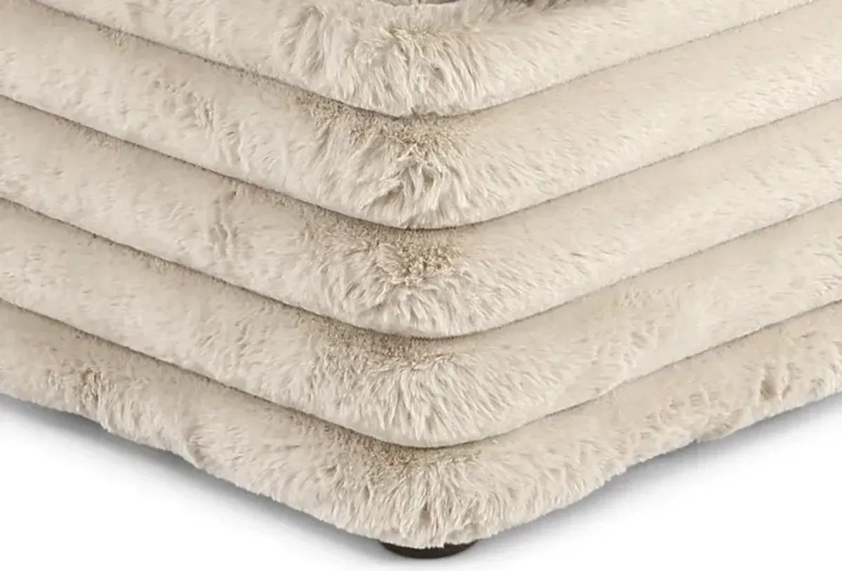 Caspian Beige Ottoman