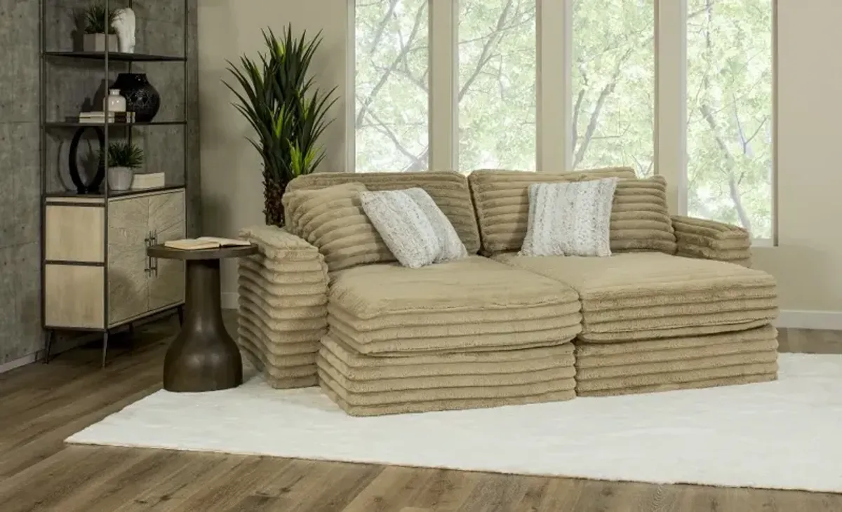 Caspian Beige Ottoman