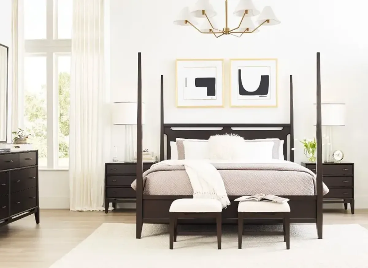 Sutton Dark Brown King Poster Bed