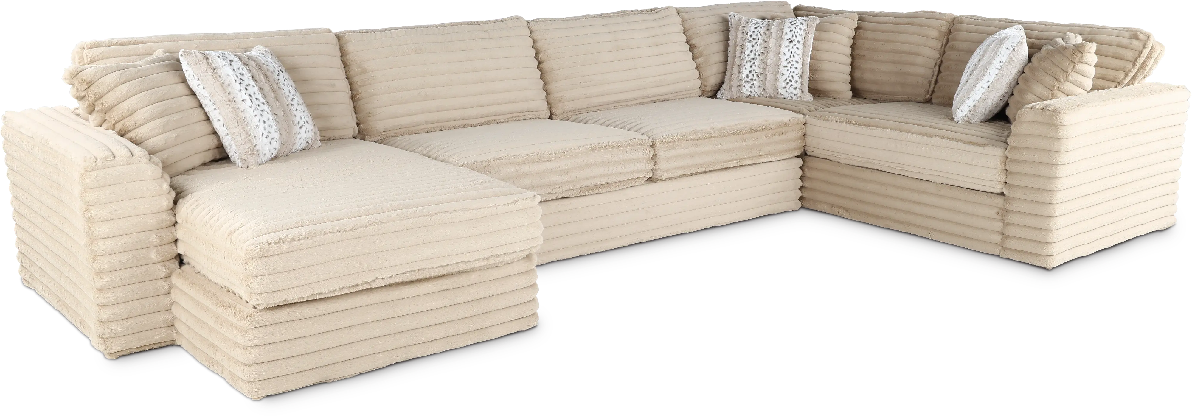 Caspian Beige 3 Piece Sectional