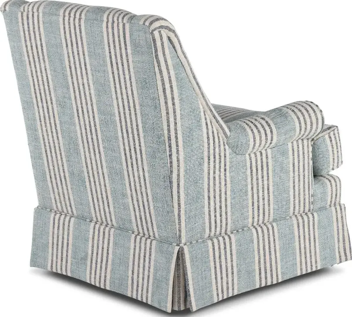 Fargo Blue Striped Swivel Gliding Chair