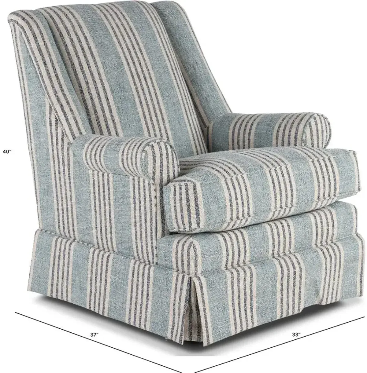 Fargo Blue Striped Swivel Gliding Chair