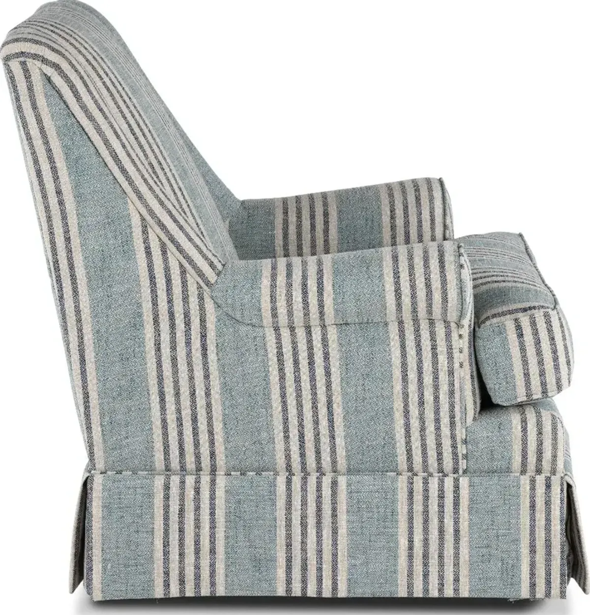 Fargo Blue Striped Swivel Gliding Chair