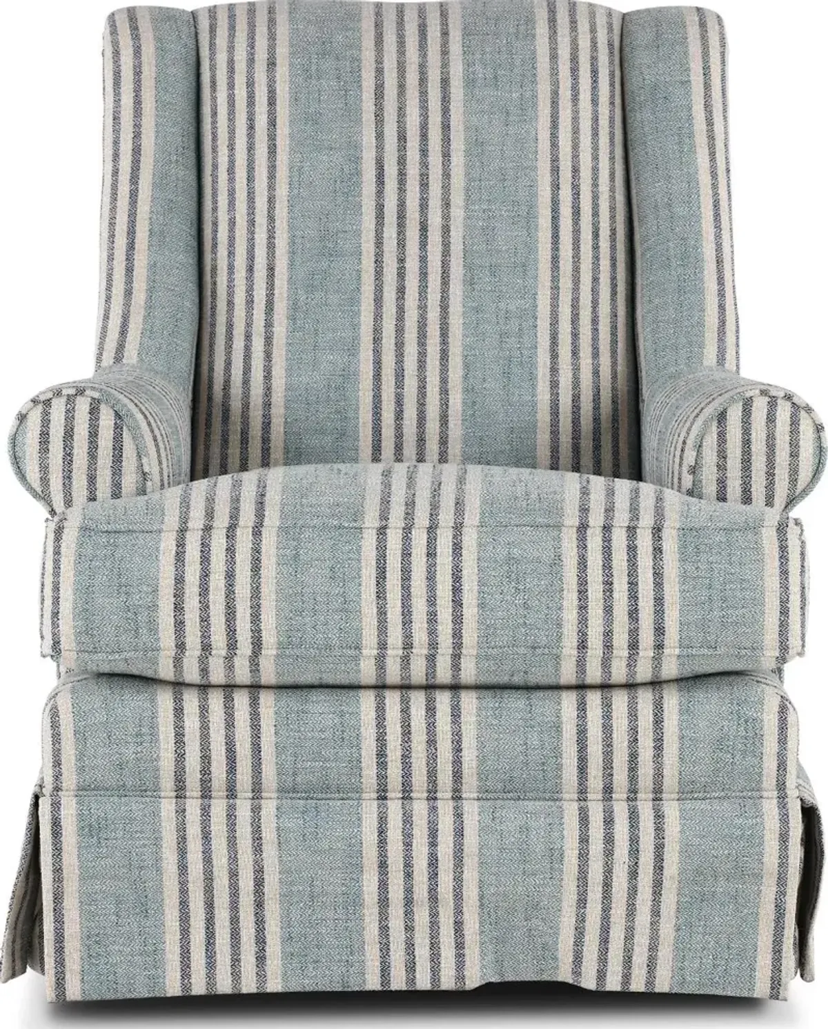 Fargo Blue Striped Swivel Gliding Chair