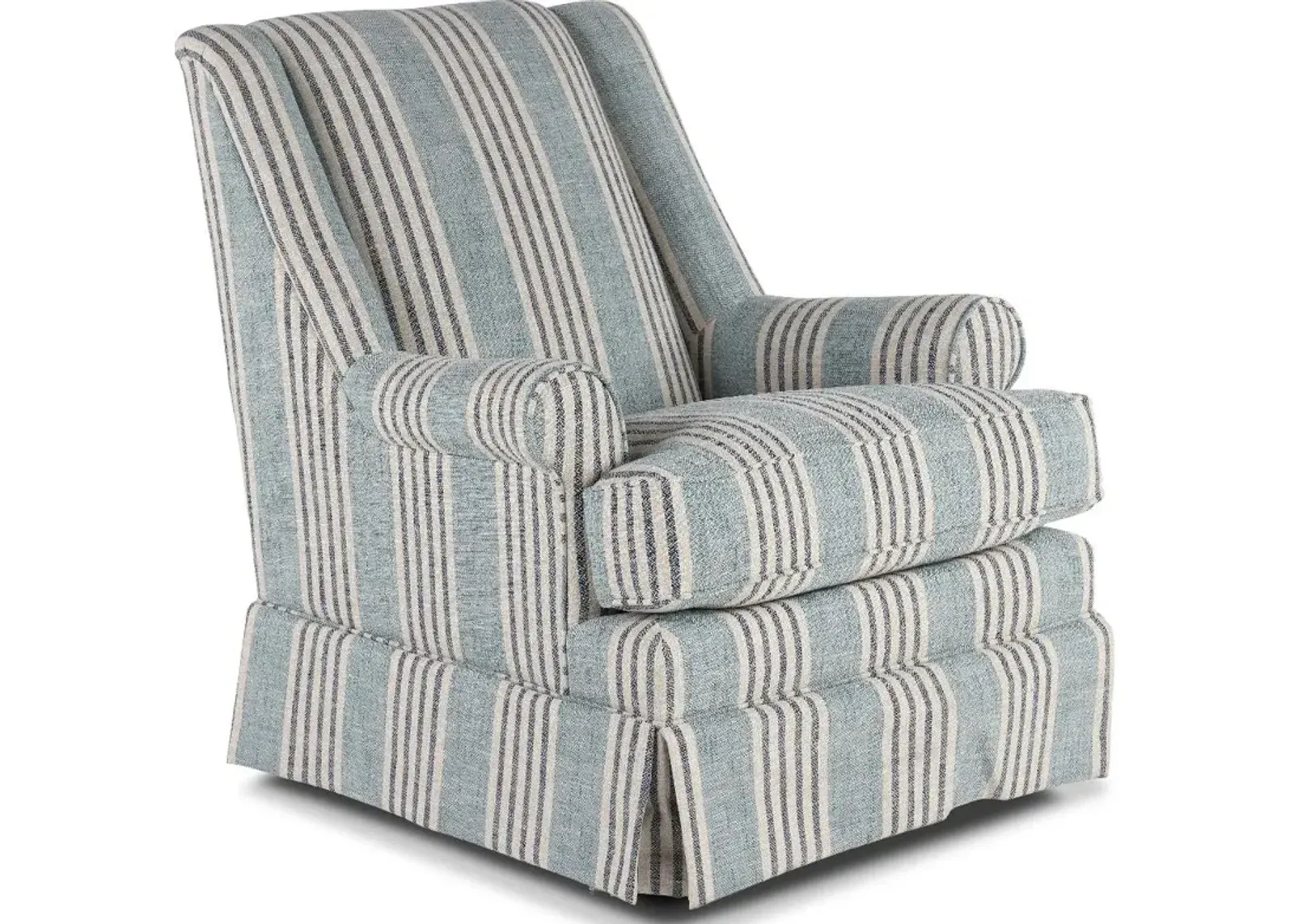 Fargo Blue Striped Swivel Gliding Chair