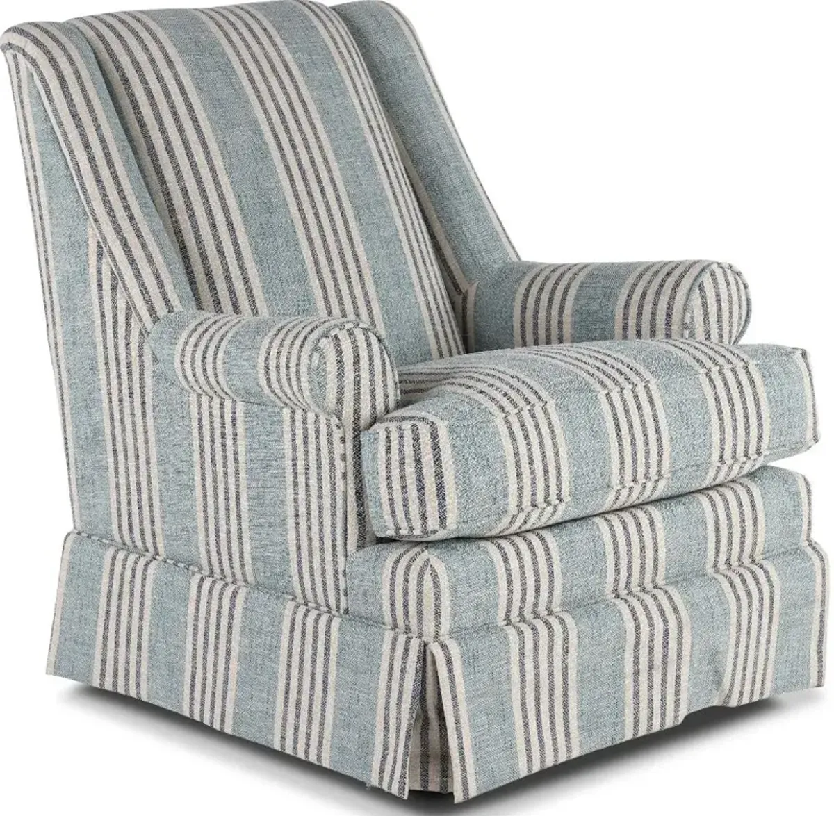 Fargo Blue Striped Swivel Gliding Chair