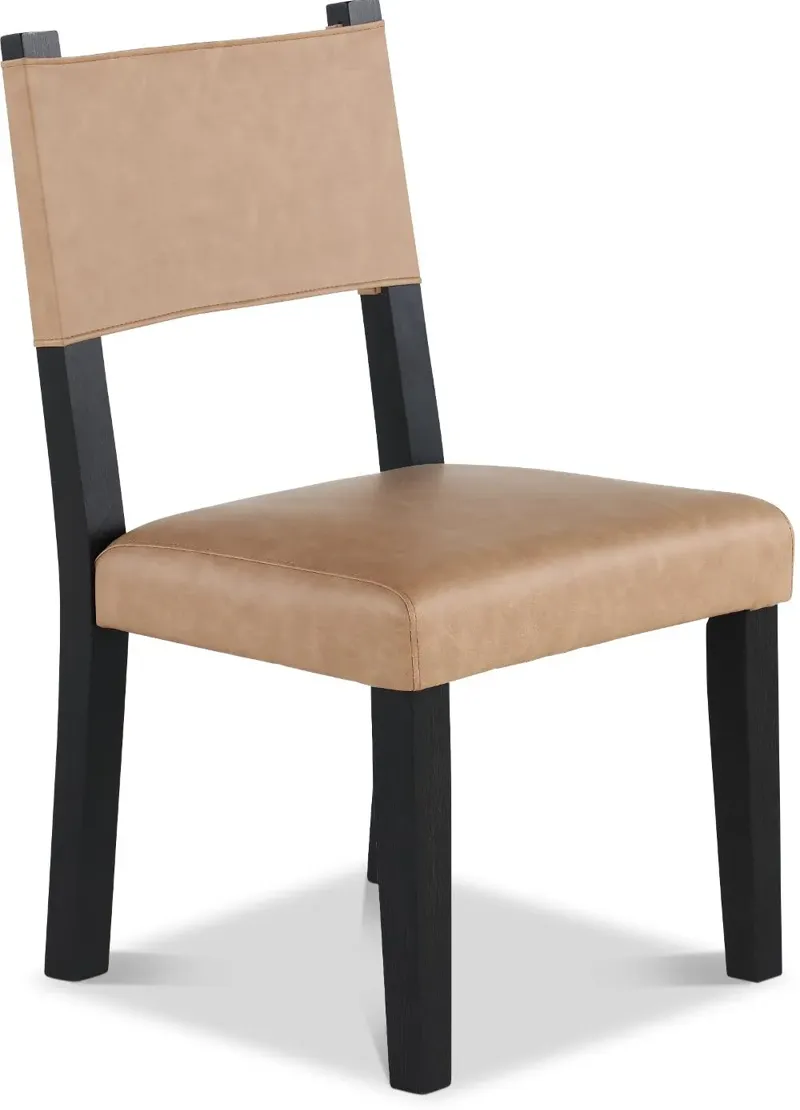 Aubrey Tan and Black Dining Chair