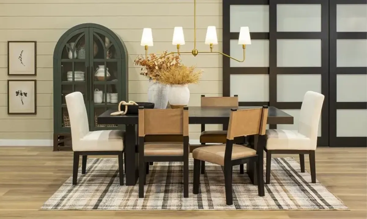 Aubrey Tan and Black Dining Chair