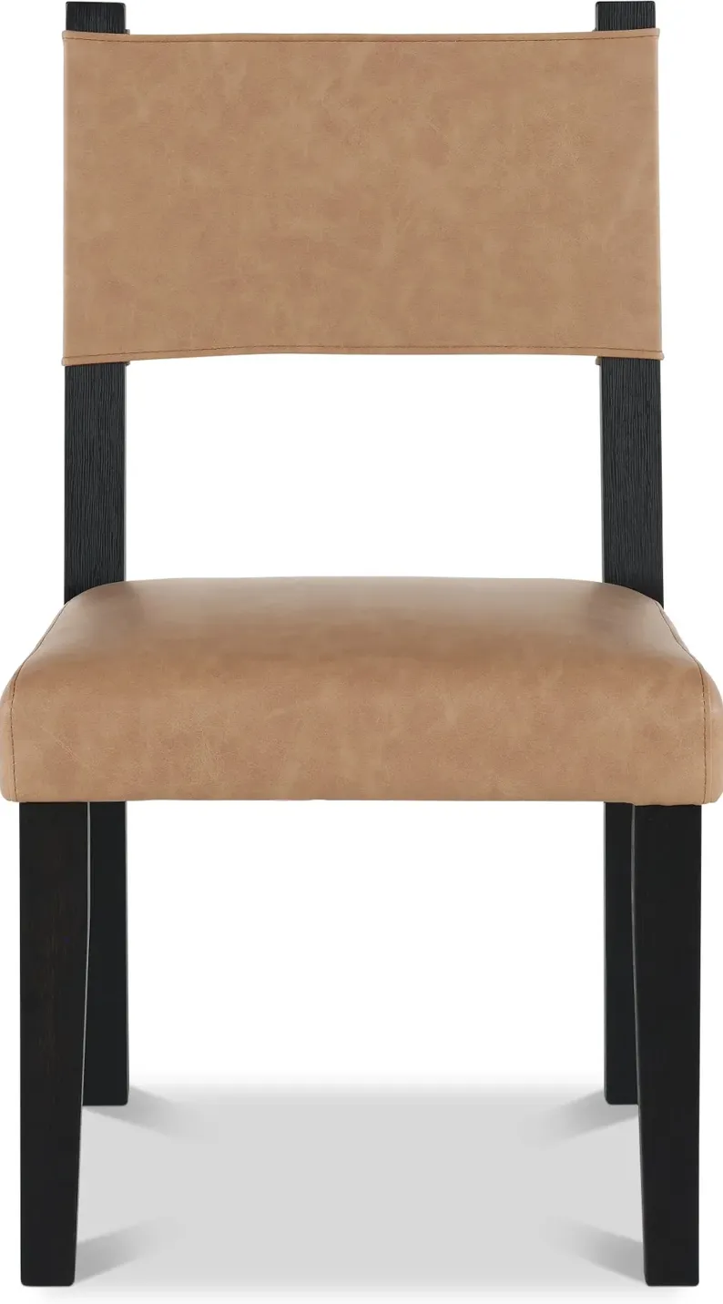 Aubrey Tan and Black Dining Chair