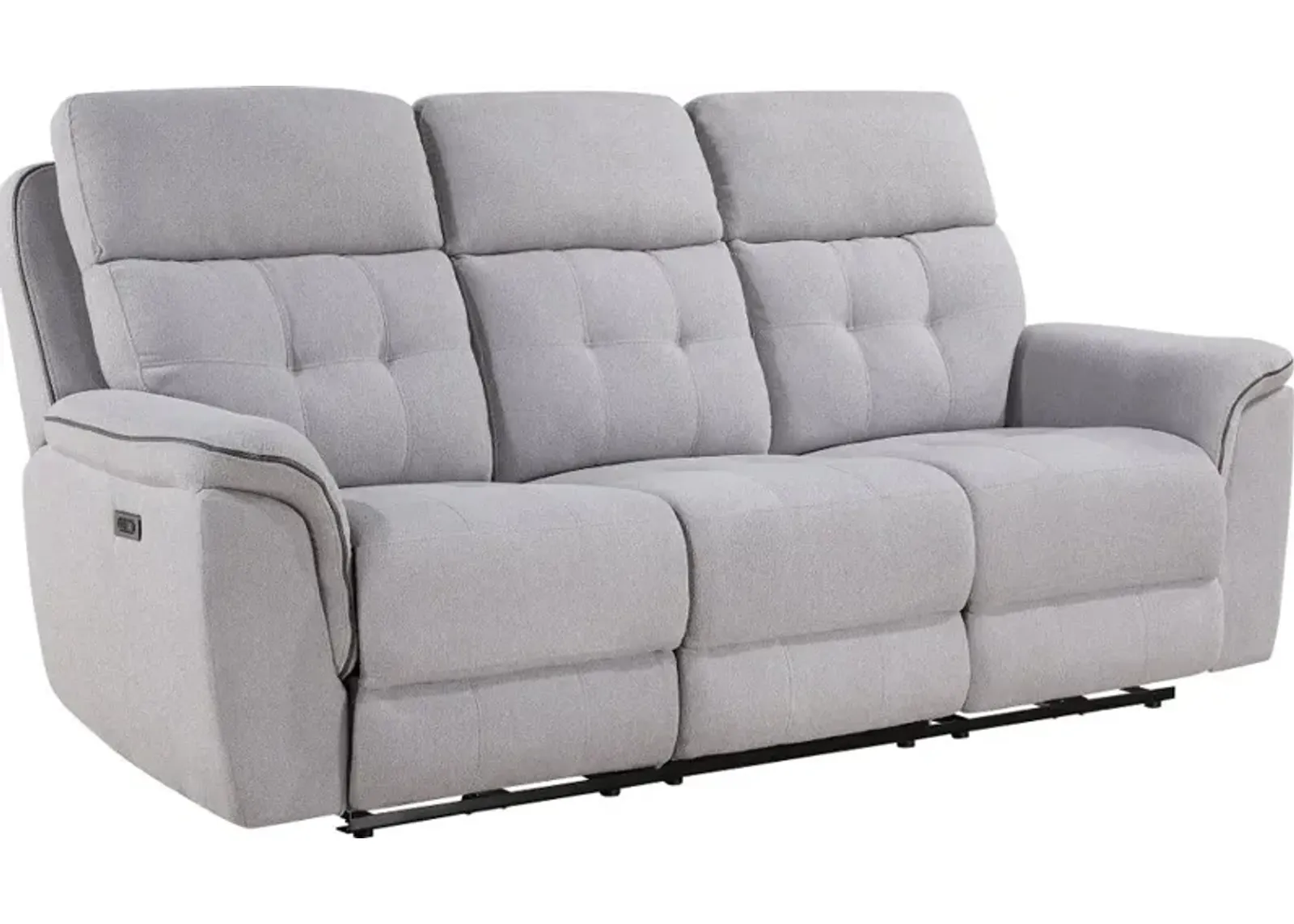 Spencer Seeley Gray Power Reclining Sofa with Power Headrest and...