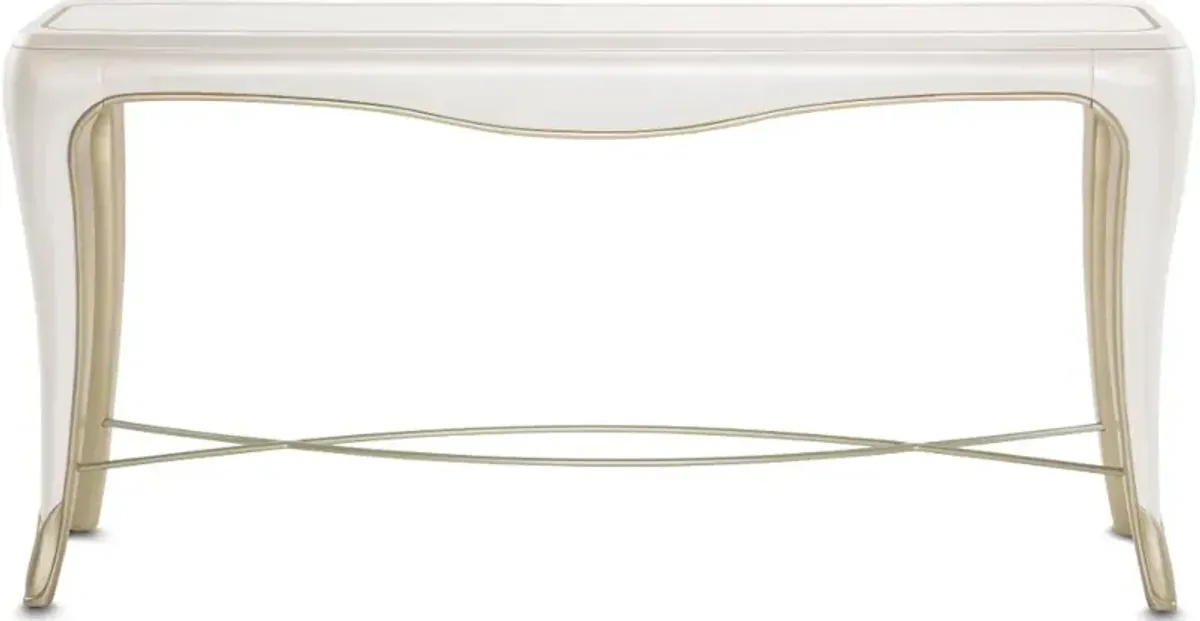 London Place Pearl White Sofa Table